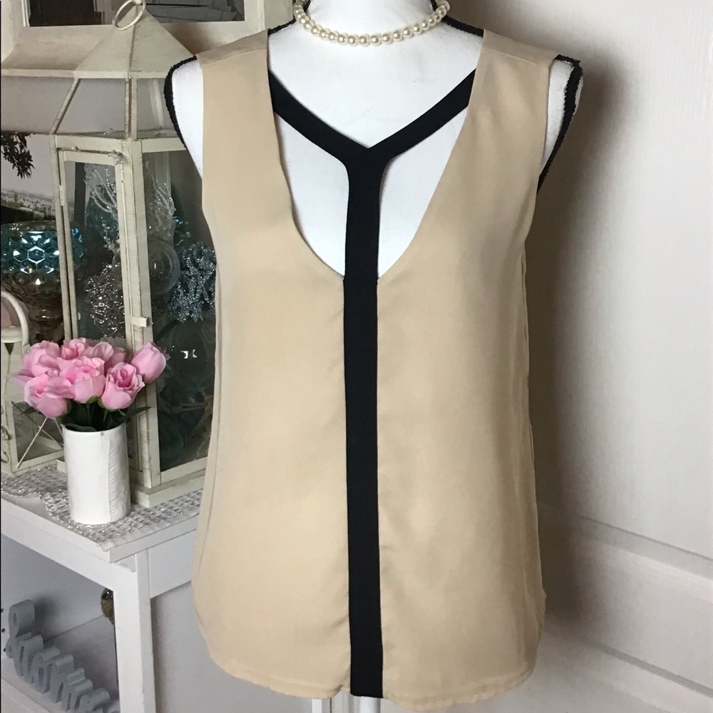 🔥HP🔥VENUS Sexy Sleeveless Brown & Black Top Size Small - Picture 2 of 7
